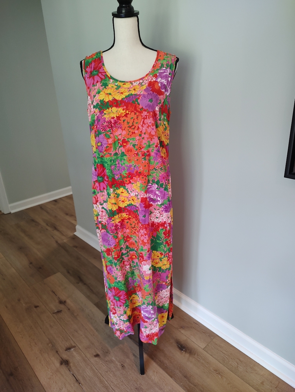 Jams World Vintage In Bloom Maxi Tank Dress Hawaiian Boho Classic L - Picture 10 of 10